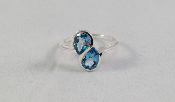Pear stone ring(multiple colors available)