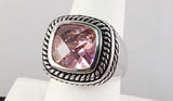Ring with twisted rope design(multiple stones)