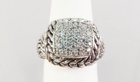 Twisted Rope Pavé Ring