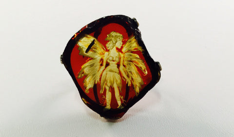 Carved Amber Ring