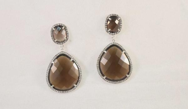 Two Stone Drop Earrings