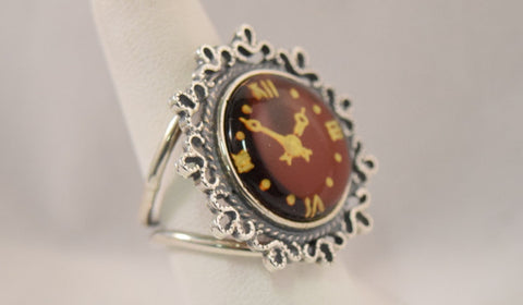Carved Amber Ring