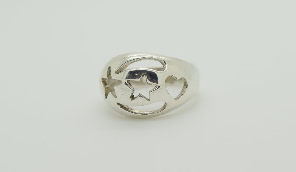 Star and Heart Cutout Ring